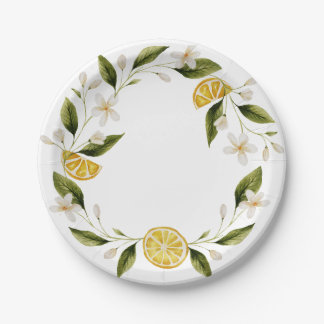 Assiettes En Carton Simple Italia Couronne de Citron pour Enterrement 