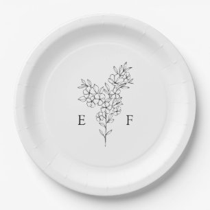 Assiettes En Carton Simple romantique Cherry Blossom Mariage de couron