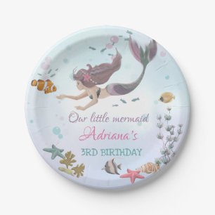 Assiettes En Carton Sirène Sous La Mer Anniversaire