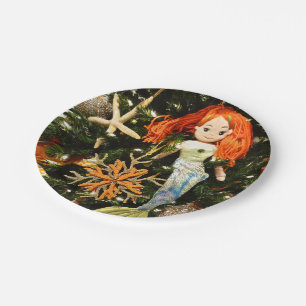 Assiettes En Carton Sirène tropicale sous la mer Noël