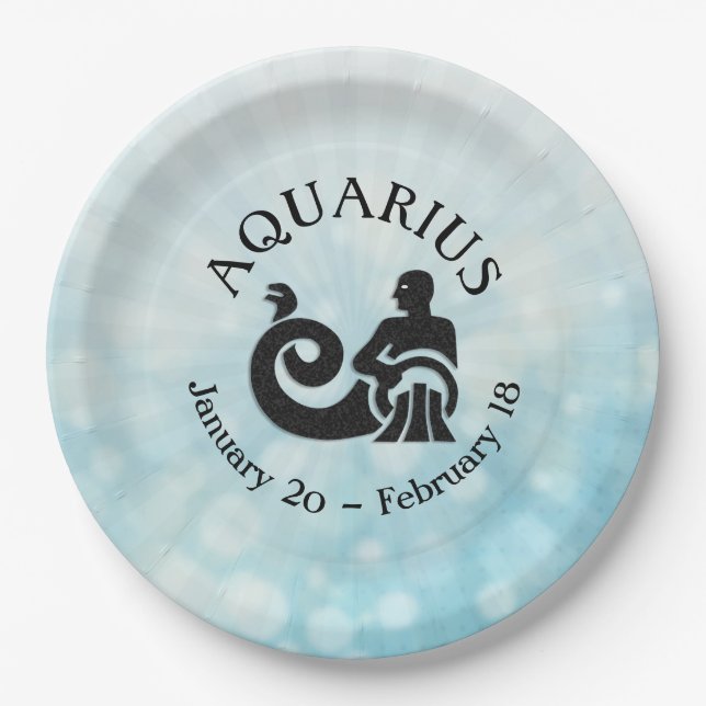Assiettes En Carton SITE Zodiaque Aquarius Horoscope (Devant)