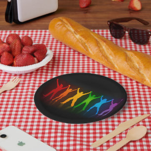 Assiettes En Carton Six silhouettes debout de Slipperyjoe, bras levés