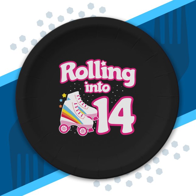 Assiettes En Carton Skate Party - 14th Birthday Party - Roller Skating (Créateur téléchargé)