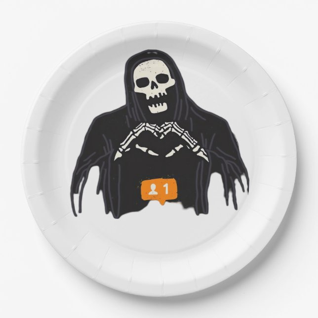 Assiettes En Carton Skeleton Pur-Coeur Follower Classic (Devant)