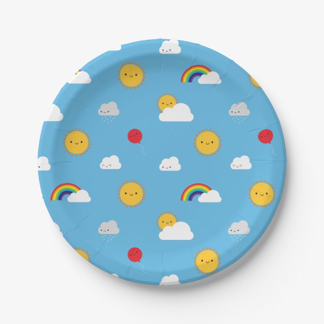 Assiettes En Carton Skies de Kawaii (Devant)