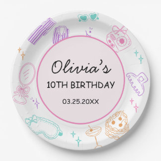 Assiettes En Carton Sleepover Slumber Party Cute Girl Birthday 