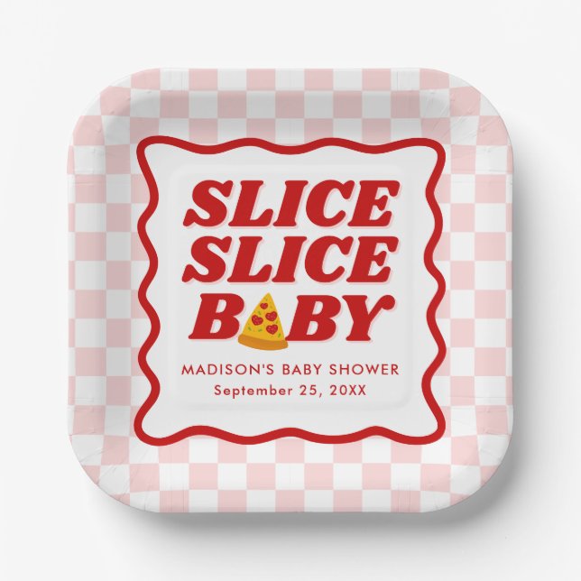 Assiettes En Carton Slice Slice Baby Pizza Baby Shower (Recto)