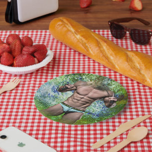 Assiettes En Carton SlipperyJoe's blanc musculaire sexy homme speedo n