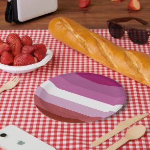 Assiettes En Carton SlipperyJoe's Lesbian Pride drapeau feminine Lipst