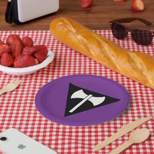 Assiettes En Carton SlipperyJoe's Lesbian Pride drapeau labrys symbole