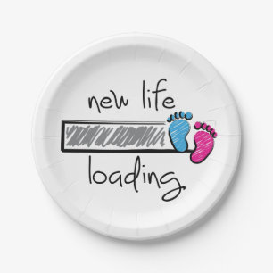 Assiettes En Carton Slogan new life is loading. Père et Mère