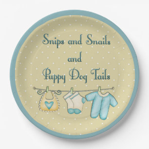 Assiettes En Carton Snips Escargots Chien Chien Tails Avec Vêtements B