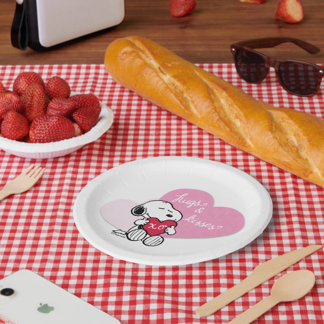 Assiettes En Carton Snoopy Hugs & Kisses (Pique-nique)