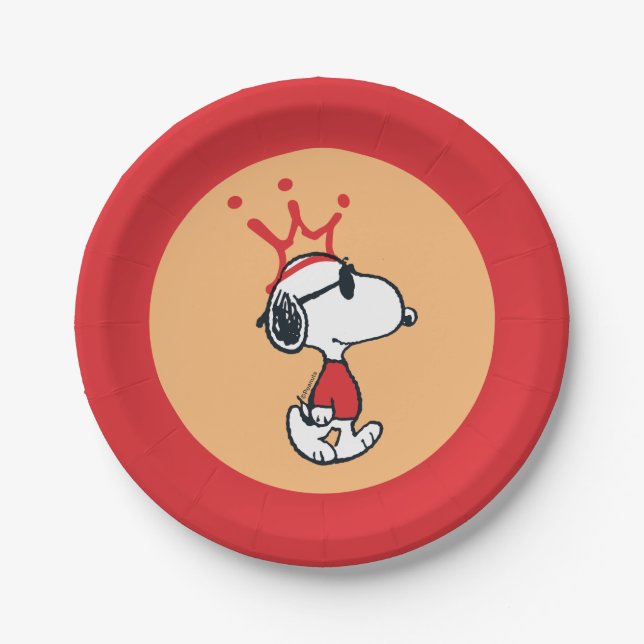 Assiettes En Carton Snoopy - Joe Cool Crown (Devant)