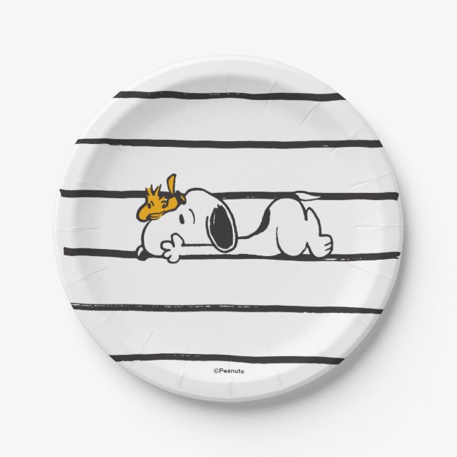 Assiettes En Carton Snoopy & Woodstock | Smile Giggle Laugh (Devant)