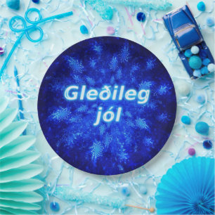Assiettes En Carton Snowburst - Gleðileg Jól