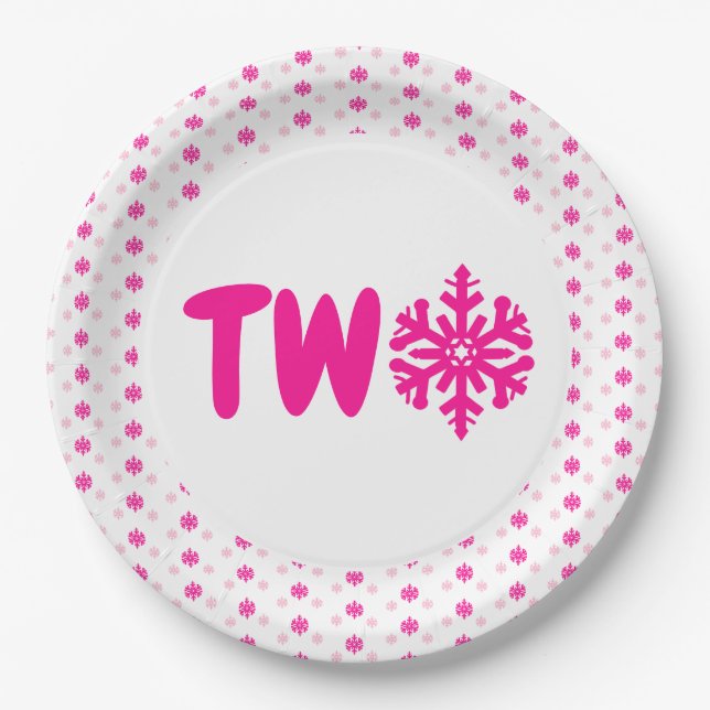 Assiettes En Carton Snowflake 2e plaque papier d'anniversaire (Devant)