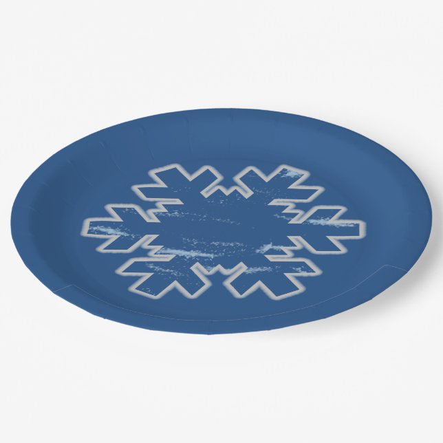 Assiettes En Carton SnOwFlAkE hiver (Angle)