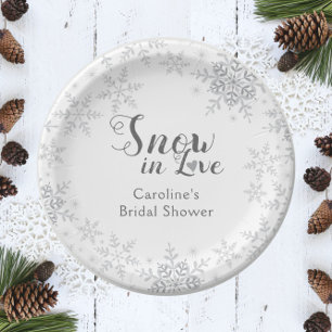 Assiettes En Carton Snowflakes hiver neige en amour Fête des mariées