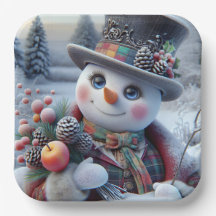 Snowman avec Bouquet d'hiver, Noël, Auteur Na