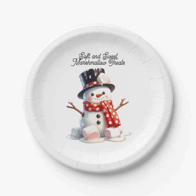 Assiettes En Carton Snowman doux et doux (Devant)
