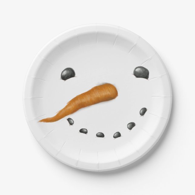 Assiettes En Carton Snowman face (Devant)