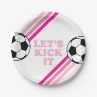 Soccer Pink Stripes On le frappe Anniversaire