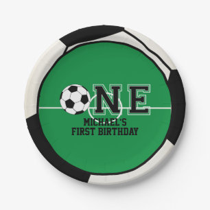 Assiettes En Carton Soccer Premier Anniversaire Plaque Papier