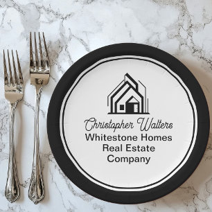 Assiettes En Carton Société immobilière élégante Realtor personnalisé