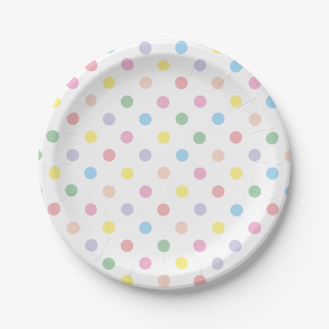 Assiettes En Carton Soft Pastel Pois (Devant)