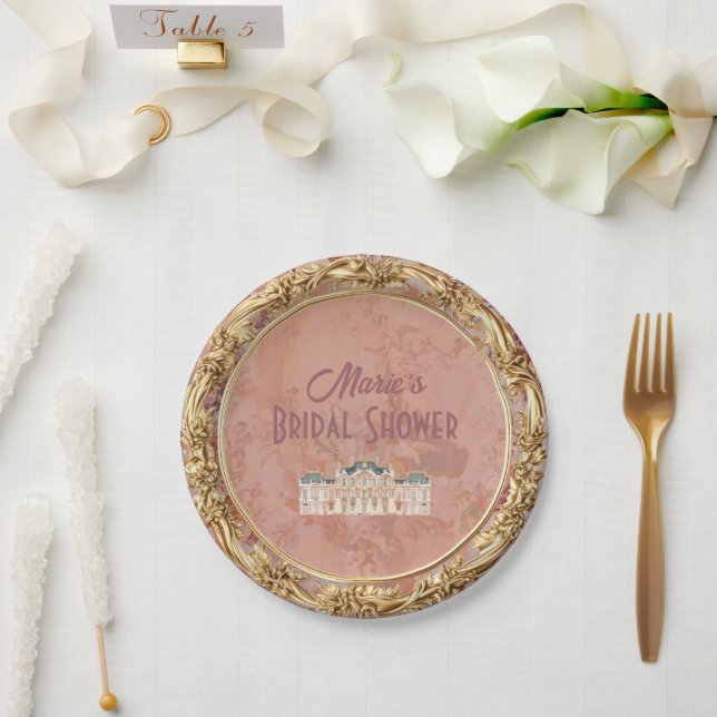 Assiettes En Carton Soft Renaissance Rococo Fête des mariées esthétiqu (Mariage)