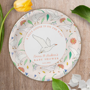 Assiettes En Carton Soignée Goose Baby shower Party