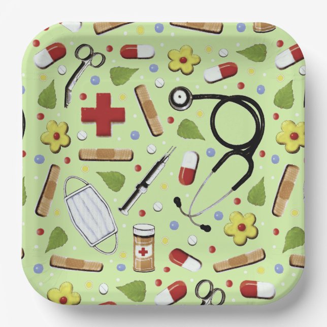 Assiettes En Carton Soins médicaux (Recto)