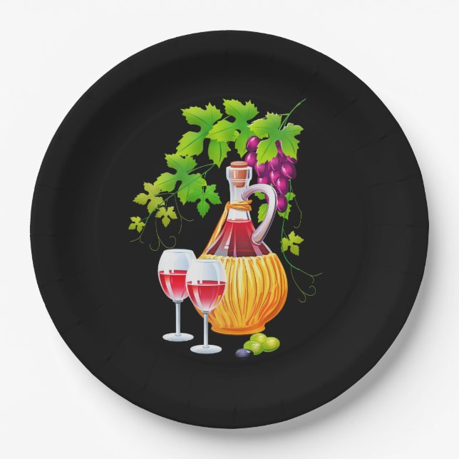 Assiettes En Carton Soirée aux vins fins (Devant)