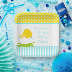 Assiettes En Carton Soirée Baby shower de poussette mignonne Blue Boy
