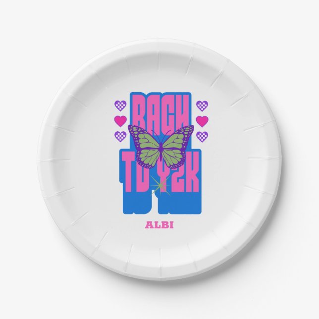 Assiettes En Carton soirée bachelorette des années 00 (Devant)
