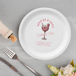 Assiettes En Carton Soirée Chic Cocktail entre Célibataires Féminines
