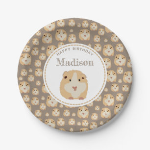 Assiettes En Carton Soirée d'anniversaire de Motif de hamster mand per