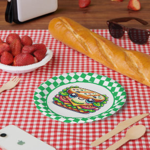 Assiettes En Carton Soirée de pique-nique en sandwich mignon