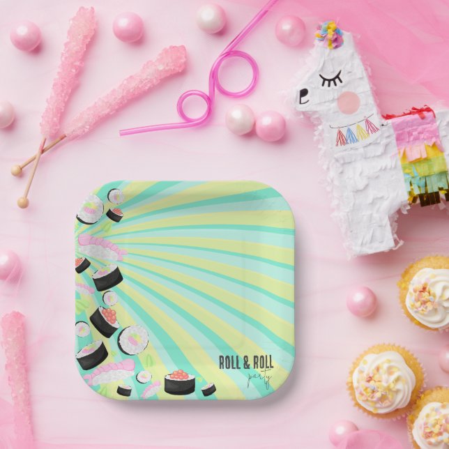 Assiettes En Carton Soirée de sushi (Fête)