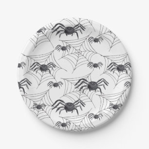 Assiettes En Carton Soirée d'Halloween à l'araignée mignonne