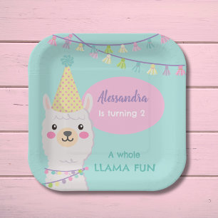Assiettes En Carton Soirée pastel llama
