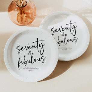 Assiettes En Carton Soixante-dix et fabuleux Minimal 70e fête d'annive