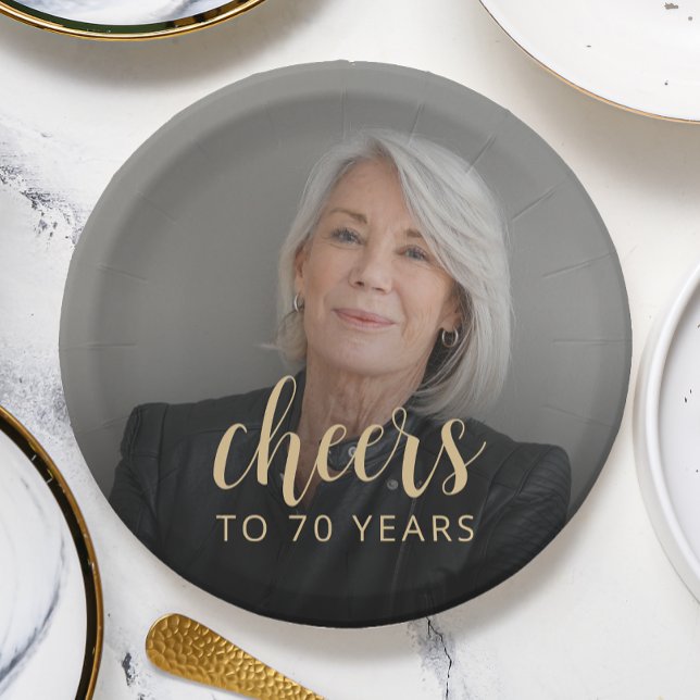 Assiettes En Carton Soixante-dixième anniversaire de la fête (Créateur téléchargé)