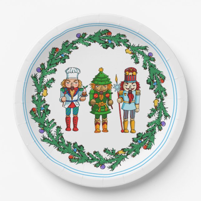 Assiettes En Carton Soldats des jouets de Noël (Devant)