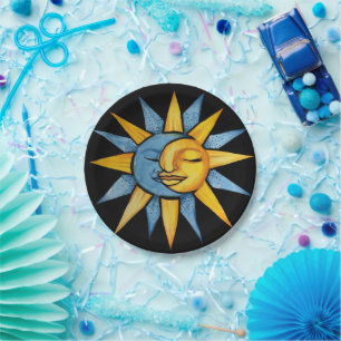 Assiettes En Carton Soleil et Lune