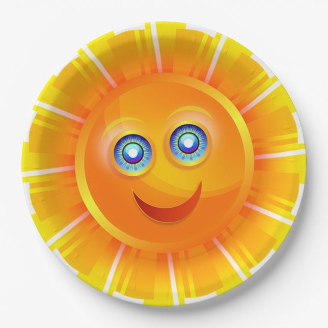 Assiettes En Carton Soleil souriant (Devant)