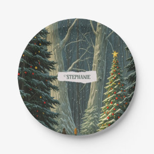 Assiettes En Carton Solstice Spruce Noël personnalisé