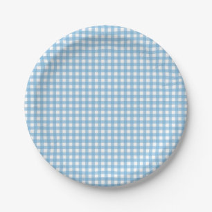 Assiettes En Carton Some Bunny is One bleu Gingham Anniversaire