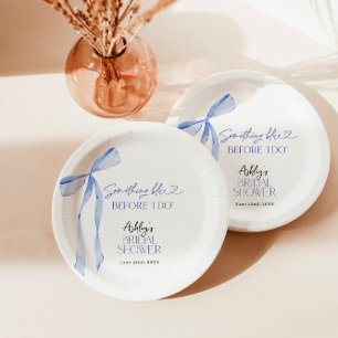 Assiettes En Carton Something Blue Before I Do Baby Shower Bridale